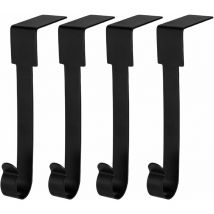 Linghhang - Lot de 4 supports (noir) de chaussettes de Noël, crochets en métal pour suspendre des chaussettes de Noël, supports de chaussettes pour