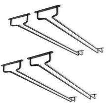 Lot de 4 supports pour verres à vin sous armoire de 15,7 pouces - Support en métal pour verres à vin - Support pour verres à vin - Pour mini bar,