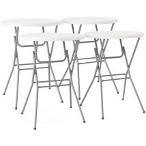Lot de 4 tables de réception. tables mange debout pliantes acier blanc