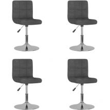 Lot de 4 tabourets de bar chaises de comptoir siège pivotant hauteur réglable en tissu gris foncé DEC025357