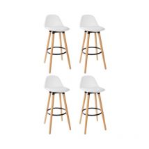 Atmosphera Créateur D'intérieur - Lot de 4 Tabourets de Bar 'Maxon' 91cm Blanc