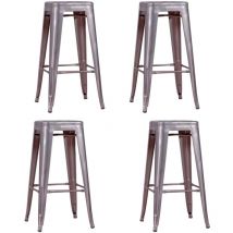 Nest Dream - Lot de 4 tabourets en métal 76cm - Bistro - Metal