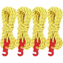Lot de 4 tendeurs réfléchissants avec tendeur de corde, 4 m, diamètre : 3 mm, résistant aux déchirures, pour tente et voile d'ombrage