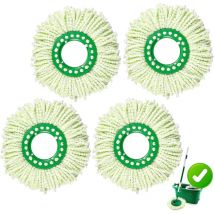 Lot de 4 têtes de balai de rechange pour balai rotatif Libman Tornado, tête de rechange en microfibre réutilisable pour système de balai rotatif
