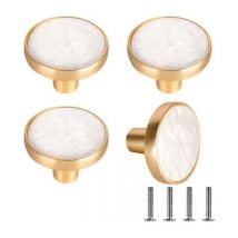 Lot de 4 Tiroir de Poignée Porte 32mm Bouton de Meubles Unique Trou Rond Boutons de Tiroir Boutons de Porte, Poignées de Meuble pour Placard Armoire