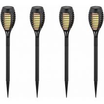Lot de 4 torches solaires, lampes d'extérieur à brancher, lampes de jardin, torche solaire de jardin, lampe d'extérieur, lampe à brancher, led blanc