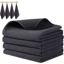 Lot de 4 torchons de cuisine - 40x40cm - Gris