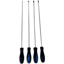 Tournevis cruciforme – Lot de 4 tournevis extra-longs – Acier chrome-vanadium – Longueur 335 mm – SATRA