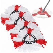 Aougo - Lot de 4 têtes de rechange pour balai à franges Vileda 2 en 1, O-Cedar, EasyWring et Clean Turbo