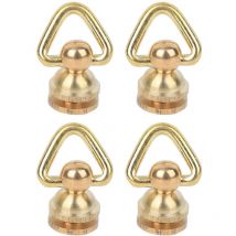Lot de 4 vis à anneau en métal à tête ronde, clous à rivets, pointes rotatives à 360 degrés, accessoires de quincaillerie pour bricolage en cuir, sac