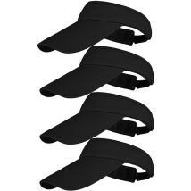 Lot de 4 visières réglables pour sports de plein air, chapeaux à bord long pour hommes et femmes