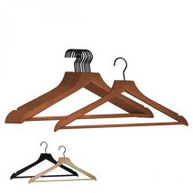 Lot de 20 cintres 44.5 cm pour vêtements adulte premium avec crochet pivotant à 360° - Bois foncé Vivezen