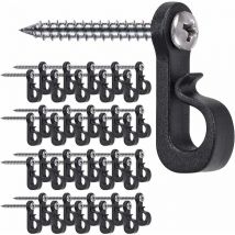 Lot de 40 crochets de suspension pour lumières de Noël avec vis cruciformes pour garage, Nouvel An, fête en plein air, fil facile à démouler et