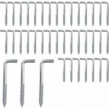 Lot de 40 Crochets à Vis Vis D'angle Crochets l Crochet a Visser Acier au Carbone Vis pour Suspendre Plantes Ustensiles de Cuisine Carillons Éoliens,