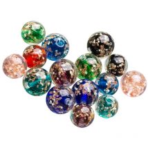 Feiyue - Lot de 40 perles lumineuses en verre de 12 mm pour bricolage, jolies breloques pour bijoux