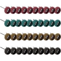 Coavas - Lot De 40 Roues De Polissage Abrasives Pour Outil Rotatif Dremel, Meuleuse D'Établi À Bois, Grain 80/150/240/300