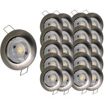 Lot de 40 Spot led fixe complet alu brossé 38° blanc neutre