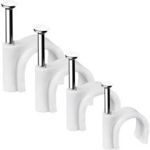 Tigrezy - Lot de 400 clips de câble ronds solides et durables, Attache Câble, Range Câble, Fixation Câble électrique, Clips Câble, 4 tailles de 4 mm,