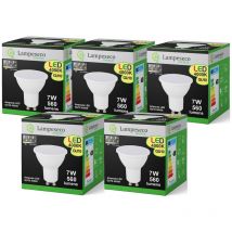 5 Ampoules Led GU10 7W 3-step dimmable sans variateur 4000K Blanc Neutre