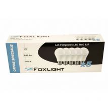 Lot de 5 ampoules led smd E27 9W 3000K 810 lumens