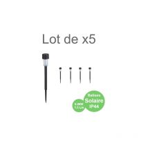 Lot de 5 Balises led solaire Neptune 0,06W IP44 6400K