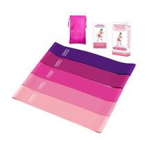 Lot de 5 bandes d'exercice pour entraînement à domicile Rose