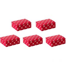 Lot de 5 boîtes cadeaux de Noël délicates en papier pour emballage de cadeaux pour festival, anniversaire (boîte à flocons de neige taille m)