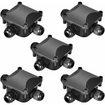 Lot de 5 boîtes de jonction étanches IP68 230 v Noir