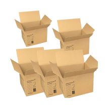 Lot de 5 Boîtes en Carton pour Déménagements 41x41x41 cm Résistantes et Polyvalentes pour Emballage et Stockage