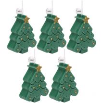 Feiyue - Lot de 5 bougies parfumées pour sapin de Noël - Bougies d'aromathérapie à la cire de soja anti-stress pour la méditation, le bain et le yoga