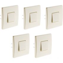 Lot de 5 Boutons poussoirs avec vis et griffes - Blanc - Véga 2