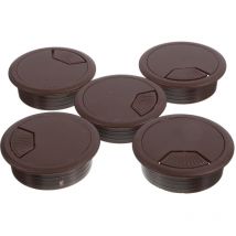 Lot de 5 cache-trous de câbles ronds en plastique pour la gestion des câbles