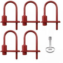 Ultra Secure - Lot de 5 cadenas pompier polyvalent (9mm/11mm) + clé (9mm) - serrure triangle accès pompiers & edf en acier résistant