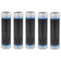 Lot de 5 cartouches charbon actif 25μ pour porte filtre 3/4"