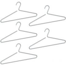 Lot de 5 Cintres Aluminium lux 42cm Wenko Cintre Design moderne et Robuste, Idéal Vêtements, Portemanteaux, Placard, 42x19x0,8cm, Aluminium Argenté