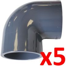 Lot de 5 Coudes angle 90° Pvc pression diam. 50