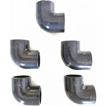Interplast - Lot de 5 Coudes pvc Pression 90° / 32mm intérieur f/f PN16 / Piscine et arrosage / 32 mm Manchon