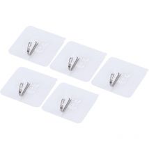 Lot de 5 crochets muraux à ventouse en PVC transparent pour fenêtre, pour cuisine, salle de bain