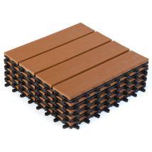 Idmarket - Lot de 5 dalles de terrasse wodhy clipsables bois composite effet teck 30 x 30 cm