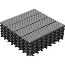 Idmarket - Lot de 5 dalles de terrasse wodhy clipsables bois composite gris 30 x 30 cm