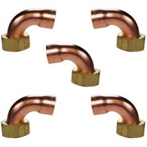 Ibp Bänninger - Lot de 5 douilles cuivre coudé avec écrou prisonnier Femelle 1 - ø 28 mm