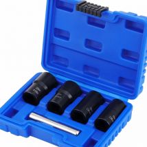 Lot de 5 douilles torsadées 1/2' - 17 mm, 19 mm, 21 mm et 22 mm