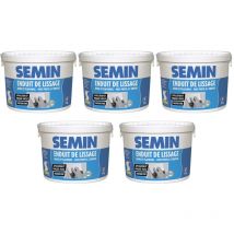 Semin - Lot de 5 enduits de lissage en pâte pour murs et plafonds intérieur - Seau de 4 kg