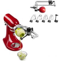 Lot de 5 éplucheurs de fruits, pour accessoire KitchenAid Spiralizer Plus avec coque, noyau et tranche, argent