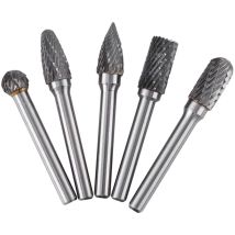 Treetalk - Lot de 5 fraises rotatives en acier au tungstène avec tige de 6 mm et tête de 10 mm