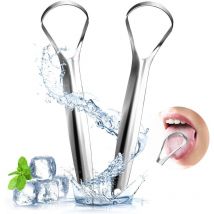 Lot de 5 gratte-langue en métal pour adultes, gratte-langue en acier inoxydable