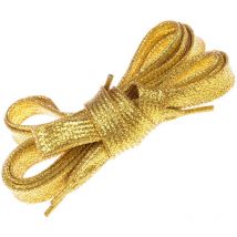 Lot de 5 lacets plats brillants en fil doré et argenté pour baskets de sport
