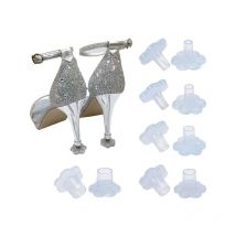 Lot de 5 paires de couvre-talons hauts transparents, 5 tailles, couvre-talons de réparation