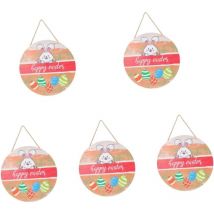 Lot de 5 panneaux de Pâques à suspendre Panneaux de bienvenue à suspendre Panneaux de porte de Pâques Panneaux de porte d'entrée