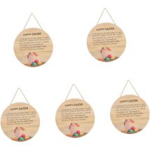 Lot de 5 panneaux suspendus de Pâques Décorations de Pâques Panneaux muraux de Pâques Pendentifs de porte de Pâques Panneaux suspendus de porte de